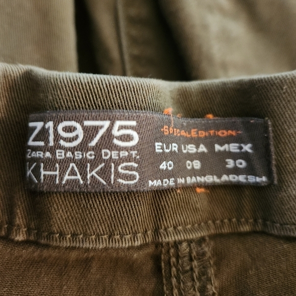 Zara green skinny cargo Khakis - Picture 11 of 12